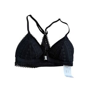 Gilly Hicks Black Lace Front Clasp Racerback Bralette XXS NWT 310-310-0065-940